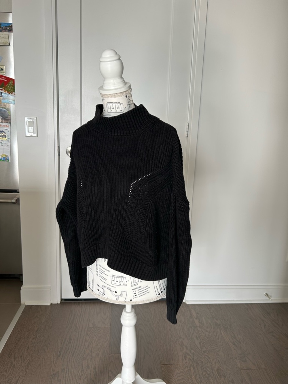 TOPSHOP Black Ribbed Mock-Neck Women's Sweater